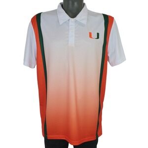 NWT Vintage Miami Hurricanes Dyme Lyfe Gradient Polo Shirt Mens L 90s NCAA